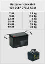 Batterie ricaricabili 12V DEEP CYCLE AGM 7 Ah 9 Ah 12 Ah 18 Ah 45 Ah 90 Ah 2.3 kg 2.5 Kg 4 Kg 5.7 Kg 15 Kg 30 Kg