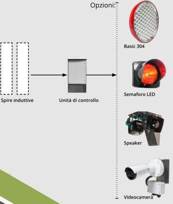 Basic 304 Speaker Unità di controllo Spire induttive Semaforo LED Videocamera Opzioni: